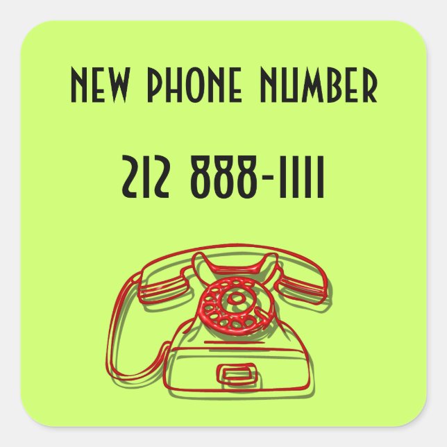 new phone number square sticker (Front)
