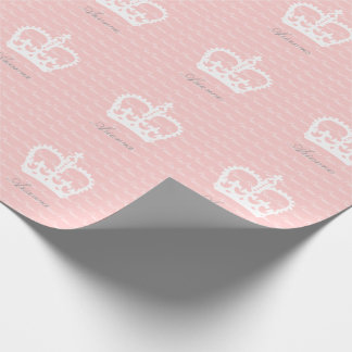 NEW! Pink-n-White Princess Personalised Wrapping Paper
