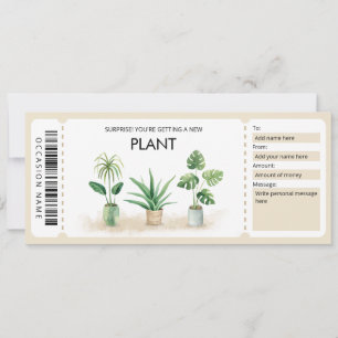 New Plant Gift Certificate Invitation