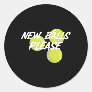 New Please Funny Tennis Classic Round Sticker