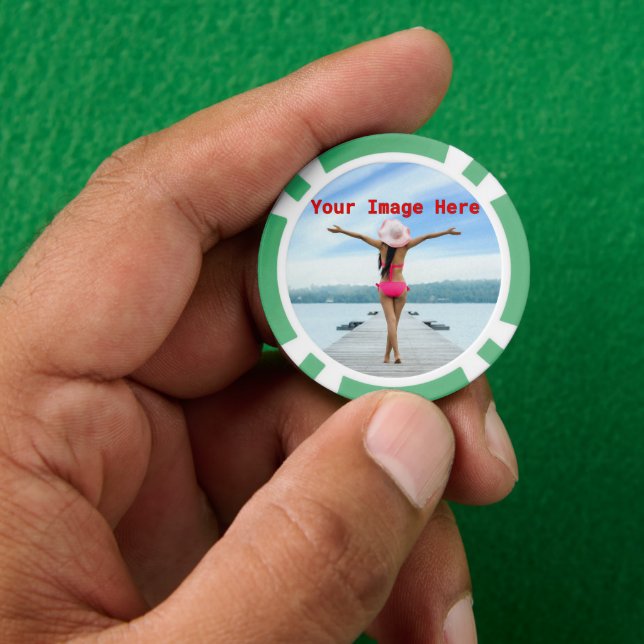 NEW! Poker Chips - Green- Custom (Hand)