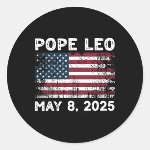 New Pope Leo Us Pope Leo American Pope  Classic Round Sticker