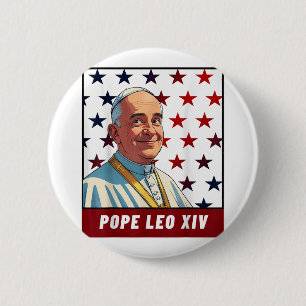 New Pope Leo Xiv Robert American Flag 6 Cm Round Badge