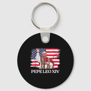 New Pope Leo Xiv Robert American Flag  Key Ring