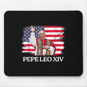New Pope Leo Xiv Robert American Flag  Mouse Pad