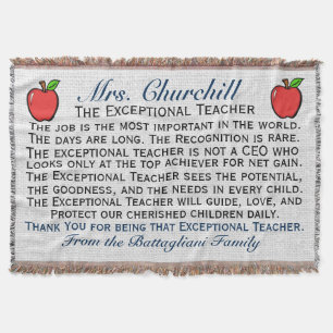 NEW Popular EXCEPTIONAL Teacher Thank You Throw
