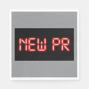 New PR Running Milestone Red Neon Digital Effect Napkin