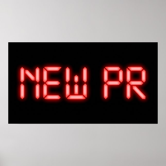New PR Running Milestone Red Neon Digital Effect  Poster (Front)