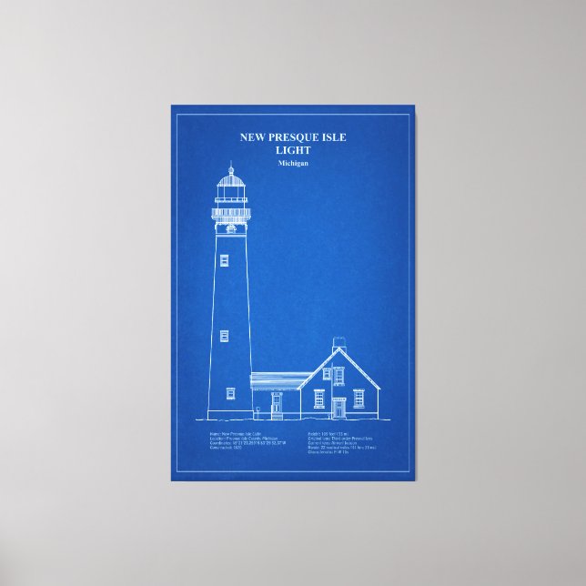New Presque Isle Lighthouse - Michigan - AD Canvas Print (Front)