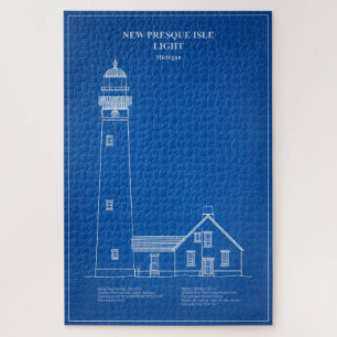 New Presque Isle Lighthouse - Michigan - AD Jigsaw Puzzle