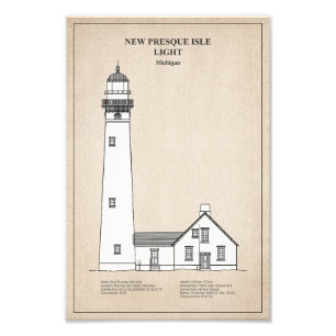 New Presque Isle Lighthouse - Michigan - SBD Photo Print
