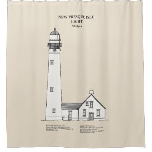 New Presque Isle Lighthouse - Michigan - SBD Shower Curtain