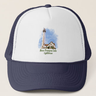New Presque Isle Lighthouse Watercolor - Michigan Trucker Hat
