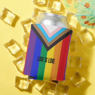 New Pride flag colours stripes window cling Can Cooler