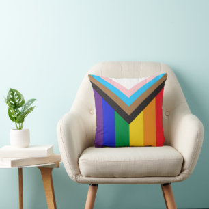 New Pride flag colours stripes window cling Cushion
