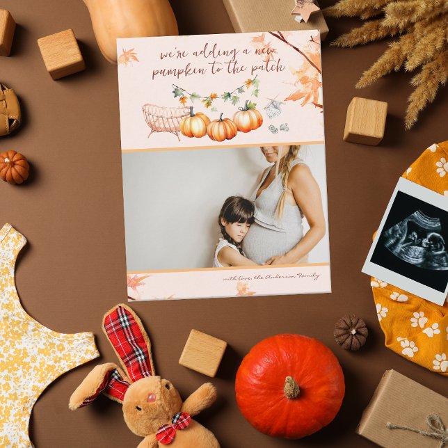 New Pumpkin | Autumn Photo Pregnancy Announcement (Creator Uploaded)