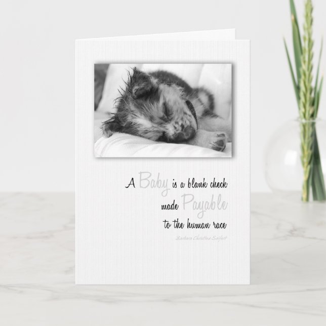 New Puppy Baby Congratulations  Card (Front)
