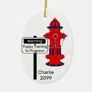 New Puppy Training Fire Hydrant Christmas Ceramic  Ceramic Tree Decoration