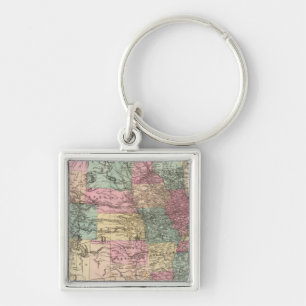 New rail road map of the United States Key Ring