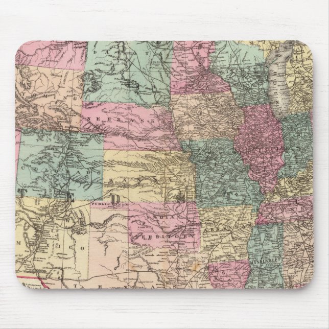 New rail road map of the United States Mouse Pad (Front)