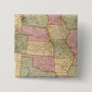 New Railroad Map of the United States 15 Cm Square Badge