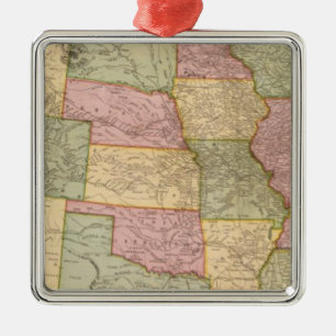 New Railroad Map of the United States Metal Tree Decoration