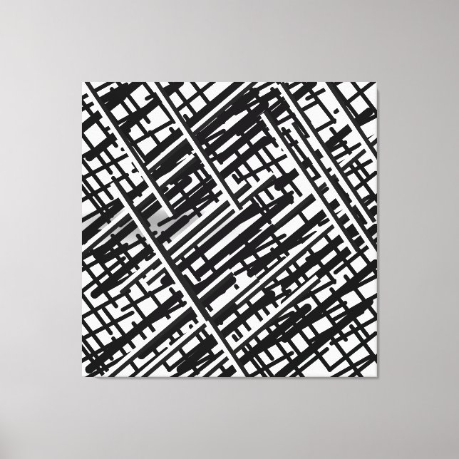 New random black lines design,lines, random lines, canvas print (Front)