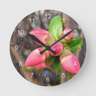 new red buds round clock