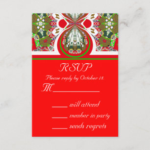 New Red Christmas RSVP Party Invitation Reply Card