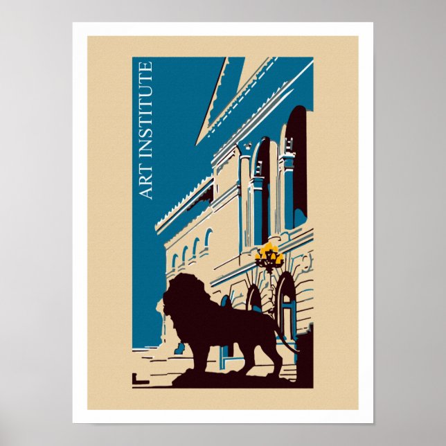 New Retro art institute Chicago advertising Poster (Front)