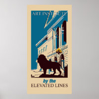 New Retro art institute Chicago vertical banner