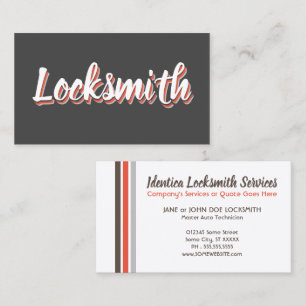 NEW retro locksmith Business Card