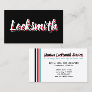 NEW retro locksmith Business Card