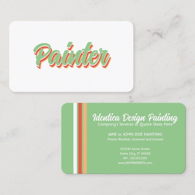 NEW retro painter Business Card (Front/Back)