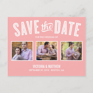NEW RETRO SAVE THE DATE ANNOUNCEMENT POSTCARD