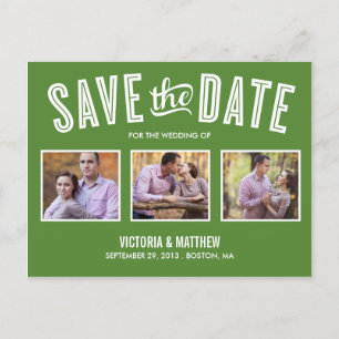 NEW RETRO SAVE THE DATE ANNOUNCEMENT POSTCARD