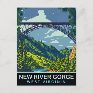 New River Gorge, Bridge, WV, Travel Postcard