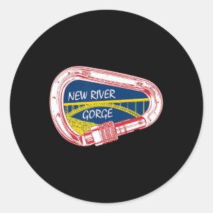 New River Gorge Climbing Carabiner Classic Round Sticker