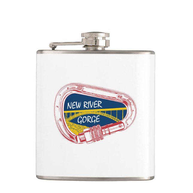 New River Gorge Climbing Carabiner Hip Flask (Front)