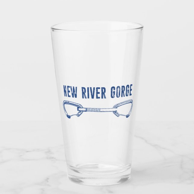 New River Gorge Climbing Quickdraw Glass (Front)