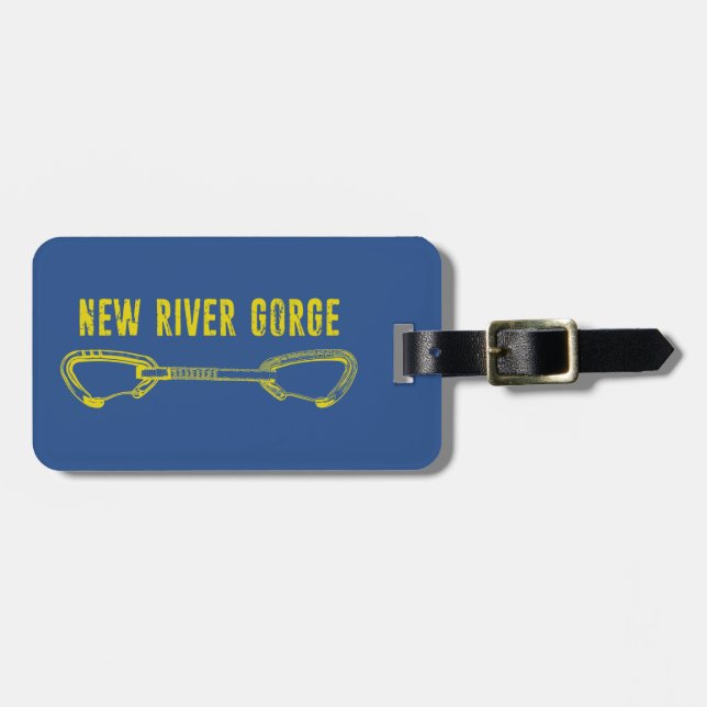 New River Gorge Climbing Quickdraw Luggage Tag (Front Horizontal)