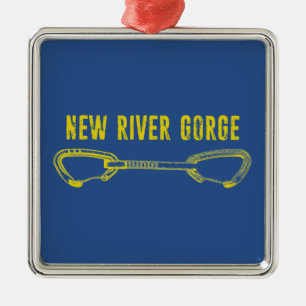 New River Gorge Climbing Quickdraw Metal Tree Decoration