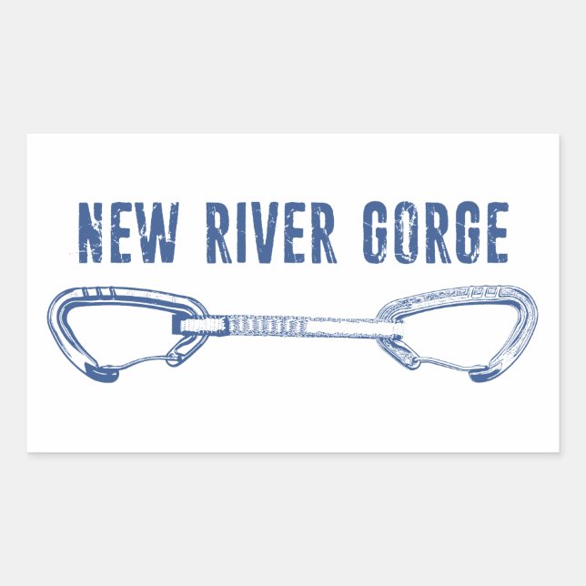 New River Gorge Climbing Quickdraw Rectangular Sticker (Front)