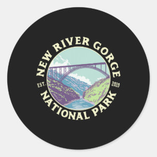 New River Gorge National Park And Preserve Wv West Classic Round Sticker