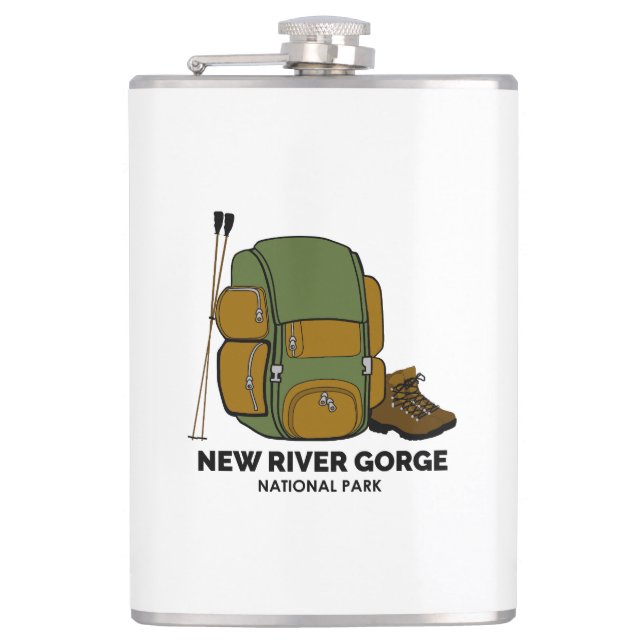 New River Gorge National Park Backpack Hip Flask (Front)