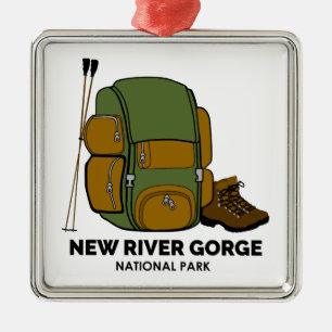 New River Gorge National Park Backpack Metal Tree Decoration