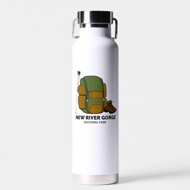 New River Gorge National Park Backpack Water Bottle (Front)