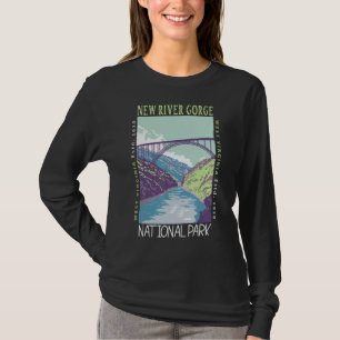 New River Gorge National Park Bridge Distressed Vi T-Shirt