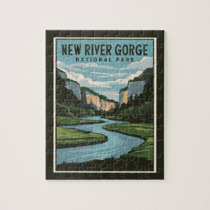 New River Gorge National Park Minimal Illustration Jigsaw Puzzle