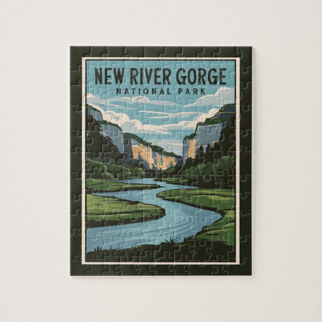 New River Gorge National Park Minimal Illustration Jigsaw Puzzle (Vertical)
